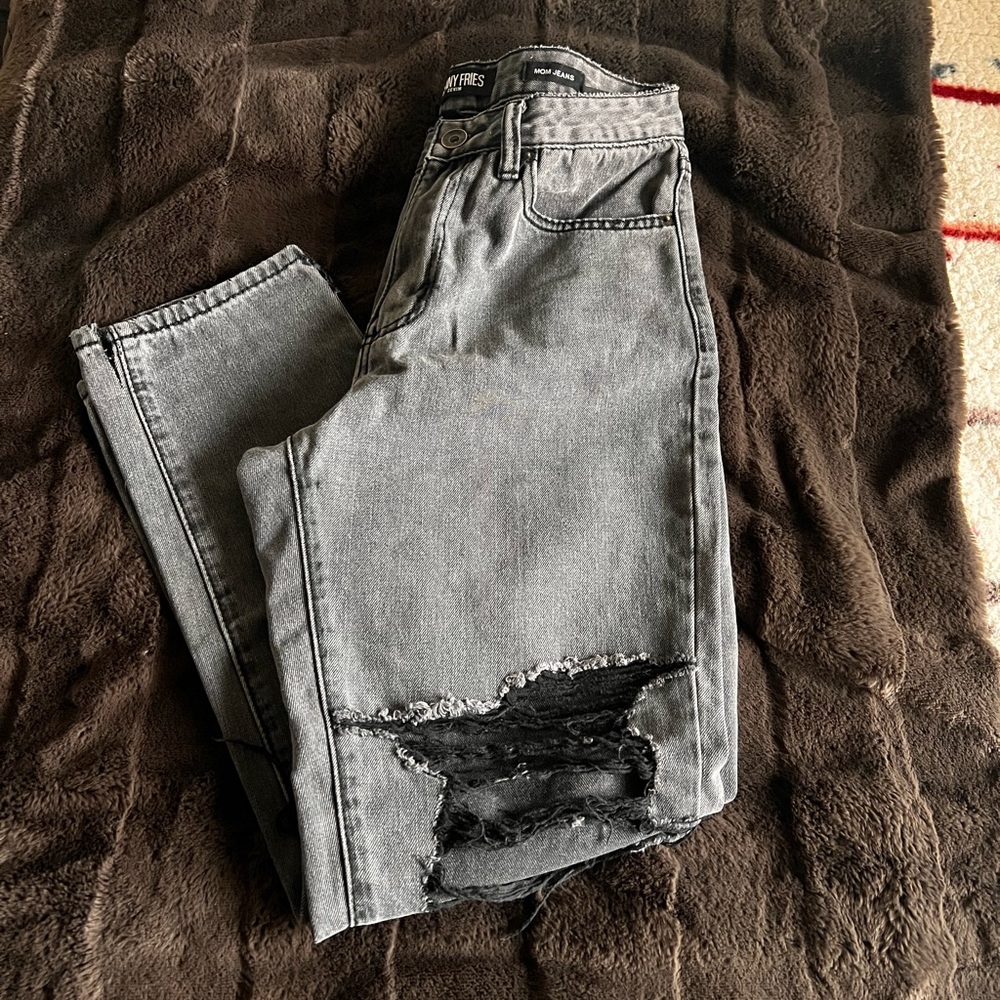 Black Grey Mom Jeans